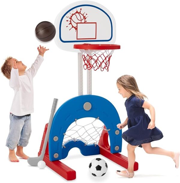 Best Choice Products 3-in-1 Toddler Basketball Hoop Sports Activity Center